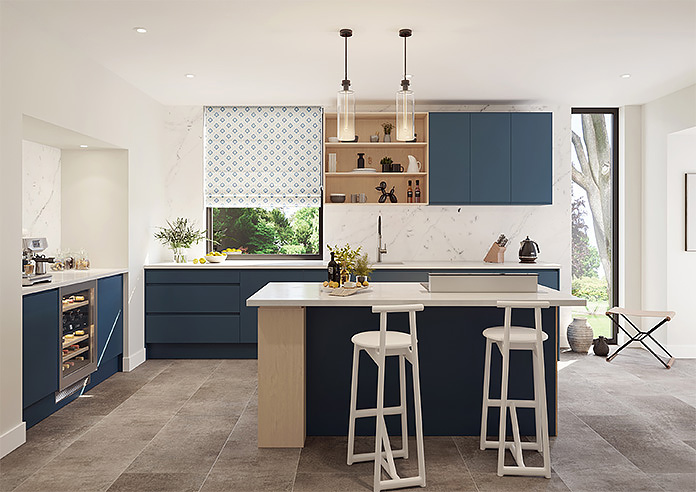 Huaraz Velvet, Cool Blue - Roman Blind - Image 8